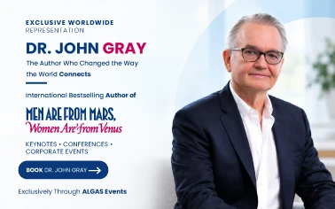 Dr. John Gray, exclusively represented worldwide by ALGAS Events